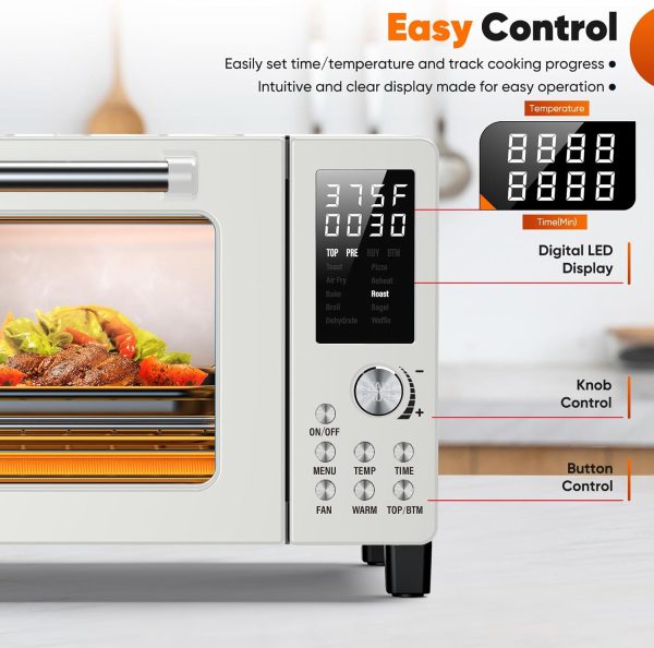 Nuwave Bravo Pro Convection Air Fryer Toaster Oven Combo, 2025 New and Improved, 10-in-1, 50°-450°F Temp Controls, Quick & Even Crisp Technology, 21Qt Capacity, Cozy Blue, PFAS Free - Image 4