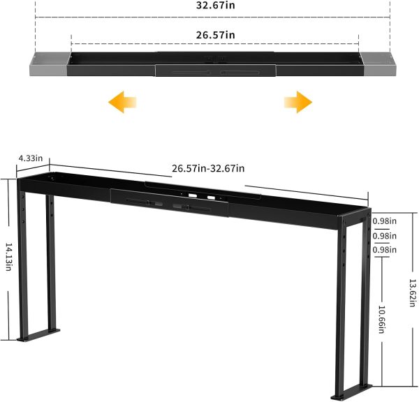 Spice Rack Shelf for Kitchen Stove, Adjustable 27 to 33 Inch Spice Rack Organizer, 4 Level Adjustable Height Stove Top Shelf for Kitchen, Over the Stove Shelf for Countertop, Black - Image 6